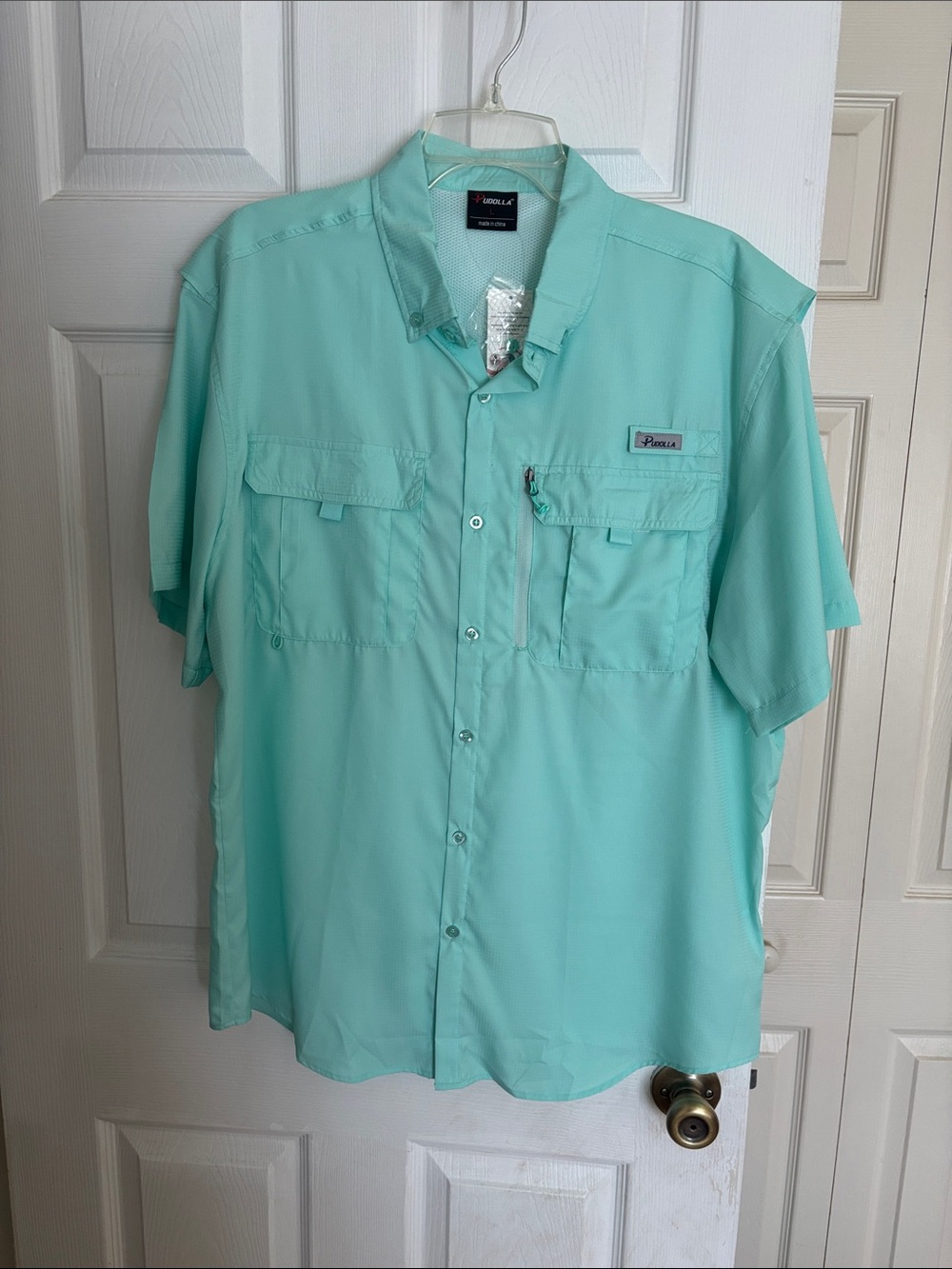 Pinnacle Short-Sleeve Button-Down Shirt in Mint Green